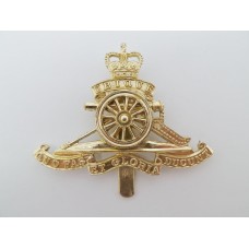 Royal Artillery Anodised (Staybrite) Cap Badge - Queen's Crown