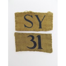 Surrey Home Guard Printed Arm Badge Insignia (SY 31)