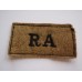 Royal Artillery (R.A.) Cloth Slip On Shoulder Title