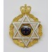 Royal Army Chaplains Department (Jewish) Silver, Gilt & Enamel Cap Badge - Queen's Crown