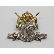 16th Queen's Lancers Officer's Dress Collar Badge - King's Crown