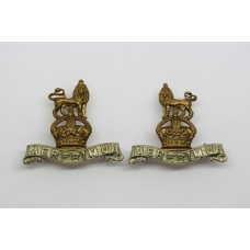 Pair of 15th/19th Hussars Collar Badges - King's Crown