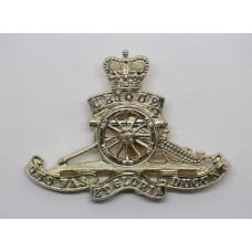 Royal Artillery Anodised (Staybrite) Cap Badge - Queen's Crown