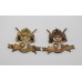 Pair of 16th Queen's Lancers Officer's Collar Badges - King's Crown