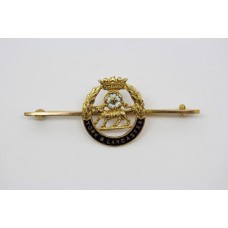 York & Lancaster Regiment 9ct Gold & Enamel Sweetheart Brooch