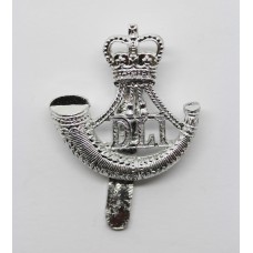 Durham Light Infantry (D.L.I.) Anodised (Staybrite) Cap Badge - Queen's Crown