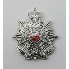 Border Regiment Anodised (Staybrite) Cap Badge - Queen's Crown