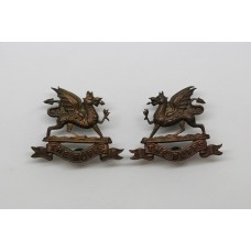 Pair of East Kent Regiment (The Buffs) Officer's Collar Badges