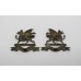 Pair of East Kent Regiment (The Buffs) Officer's Collar Badges