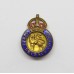 Civil Defence Corps Enamelled Lapel Badge - King's Crown