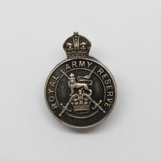 Royal Army Reserve 1938 Hallmarked Silver Lapel Badge