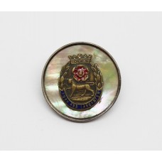 York and Lancaster Regiment Mother of Pearl and Silver Rim Sweetheart Brooch