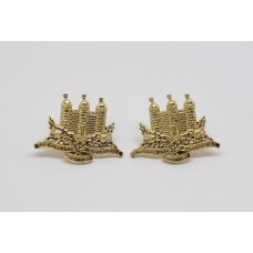 Pair of King's Own Scottish Borderers (K.O.S.B.) Anodised (Staybrite) Collar Badges