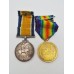 WW1 British War & Victory Medal Pair - Pte. T.A. Ratcliffe, Royal Army Medical Corps