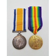 WW1 British War & Victory Medal Pair - Pte. F.E. Grimstead, Wiltshire Regiment