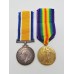 WW1 British War & Victory Medal Pair - Pte. F.E. Grimstead, Wiltshire Regiment