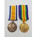 WW1 British War & Victory Medal Pair - Pte. F.E. Grimstead, Wiltshire Regiment