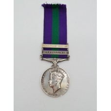 General Service Medal (Clasps - Palestine, Palestine 1945-48) - Pte. E.V. May, Loyal Regiment