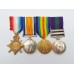 1914-15 Star Medal Trio and General Service Medal (Clasps - Iraq, N.W. Persia) - Pte. J.E. Leaver, The Queen's (Royal West Surrey) Regt and York & Lancaster Regt