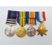 1914-15 Star Medal Trio and General Service Medal (Clasps - Iraq, N.W. Persia) - Pte. J.E. Leaver, The Queen's (Royal West Surrey) Regt and York & Lancaster Regt