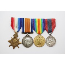 WW1 1914-15 Star Trio and ERII Imperial Service Medal Group - Gnr. G. Duffill, Royal Field Artillery