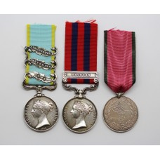 1854 Crimea Medal (Clasps - Alma, Inkermann, Sebastopol), India General Service Medal (Clasp - Bhootan) & Turkish Crimea Medal Group of Three - Corpl. P. Finn, 55th Regiment of Foot (Westmorland)