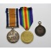 WW1 British War & Victory Medal Pair with Royal Life Saving Society Medal - Pte. R. Clayton, Army Service Corps