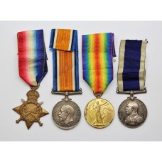 WW1 1914-15 Star Medal Trio and Royal Naval Long Service & Good Conduct Medal Group - J. Dean, C.E.R.A.1., Royal Navy, HMS Pembroke
