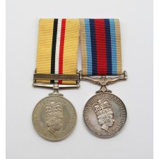 Iraq Medal (Clasp - 19 Mar to 28 Apr 2003) and OSM Afghanistan Medal Pair - MEM2 R.A. Flowers, Royal Navy