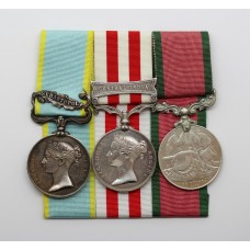 1854 Crimea Medal (Clasp - Sebastopol), Indian Mutiny Medal (Clasp - Central India) & Turkish Crimea Medal - Jas Butler, 72nd Highlanders