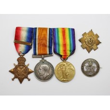 WW1 1914 Mons Star & Bar Medal Trio and Silver War Badge - Pte. G.E.S. Rogers, Scots Guards - Wounded