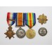 WW1 1914 Mons Star & Bar Medal Trio and Silver War Badge - Pte. G.E.S. Rogers, Scots Guards - Wounded