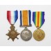 WW1 1914-15 Star Medal Trio - Cpl. J. Evans, King's Shropshire Light Infantry - Wounded