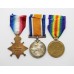 WW1 1914-15 Star Medal Trio - Cpl. J. Evans, King's Shropshire Light Infantry - Wounded