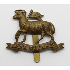 The Queen's (Royal West Surrey) Regiment WW1 All Brass Economy Cap Badge