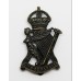 Royal Irish Rifles Blackened Brass Cap Badge - King's Crown