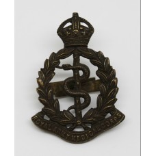 Royal Army Medical Corps (R.A.M.C.) Officer's Service Dress Cap Badge - King's Crown