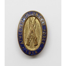 WW1 Athletes' Volunteer Force 1914 Enamelled Lapel Badge