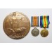 WW1 British War Medal, Victory Medal & Memorial Plaque - Pte. J.A. Matthews, 1st/6th bn. Gloucestershire Regiment - Died of Wounds