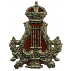British Army Bandmaster's Musician White Metal Arm Badge - King's Crown