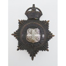 Durham County Constabulary Night Helmet Plate - King's Crown