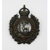 Berkshire Constabulary Black Wreath Helmet Plate - King's Crown