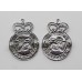 Pair of United Kingdom Atomic Energy Authority (U.K.A.E.A.) Constabulary Collar Badges - Queen's Crown