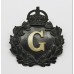 Gloucestershire Constabulary Black Wreath Cap Badge - King's Crown