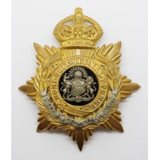 Manchester Regiment Officer's Blue Cloth Helmet Plate - King's Crown
