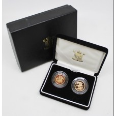 Royal Mint 2005 & 2006 Gold Proof Half Sovereign Two Coin Set