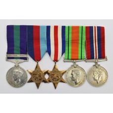 General Service Medal (Clasp - Palestine) and WW2 Medal Group of Five - Pte. A. Campbell, Border Regiment