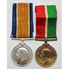 WW1 Mercantile Marine Medal Pair - Charles R. Powell