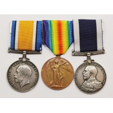 WW1 British War Medal, Victory Medal & Royal Navy Long Service & Good Conduct Medal Group - Pte. W.J. Watkins, Royal Marine Light Infantry