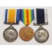WW1 British War Medal, Victory Medal & Royal Navy Long Service & Good Conduct Medal Group - Pte. W.J. Watkins, Royal Marine Light Infantry